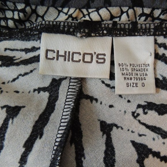 Chico's Sz 0 Dress Empire Waist Surplice Zebra Print 3/4 Sleeves Small - Picture 2 of 4